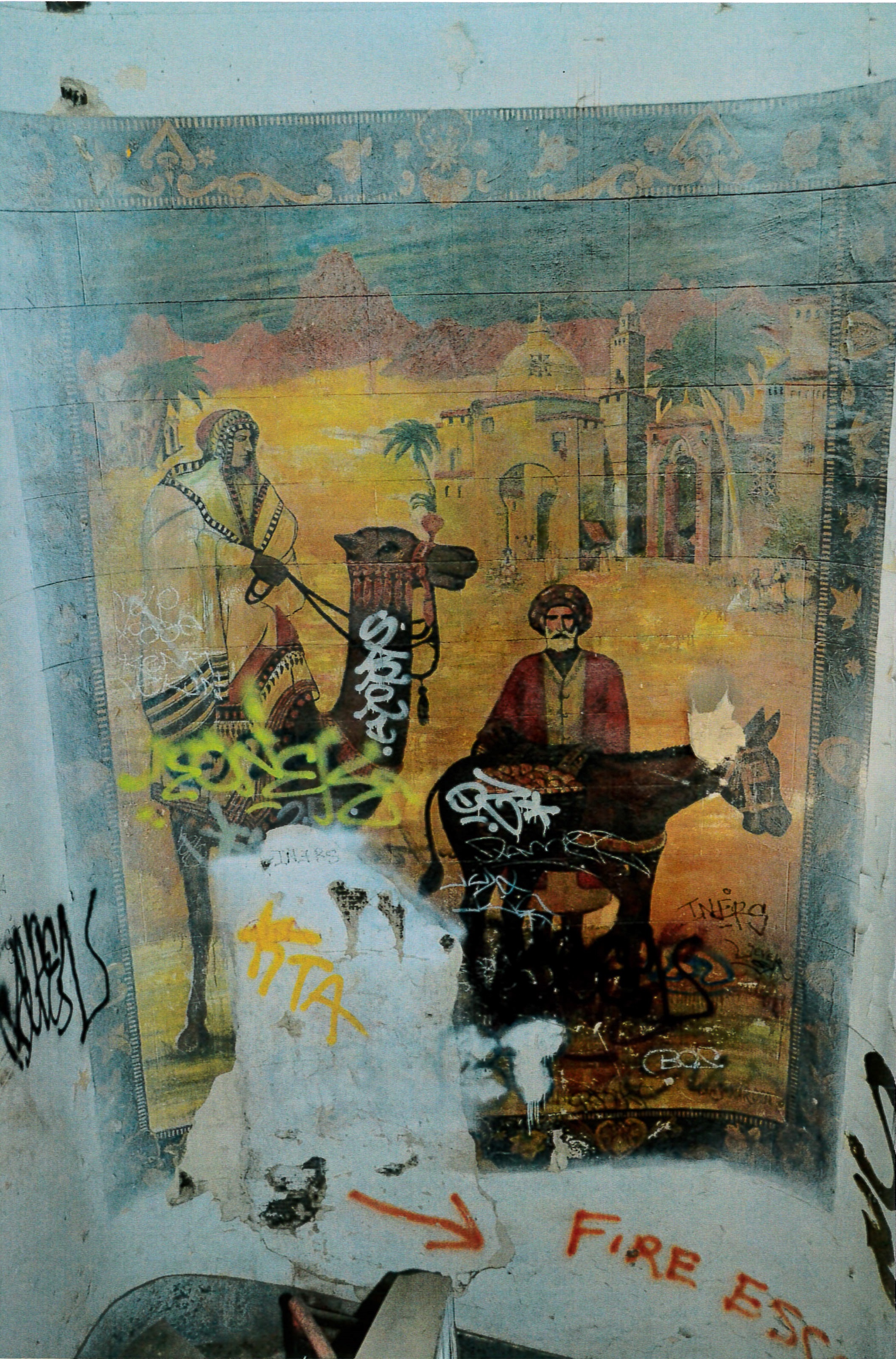 First floor stairs and mural